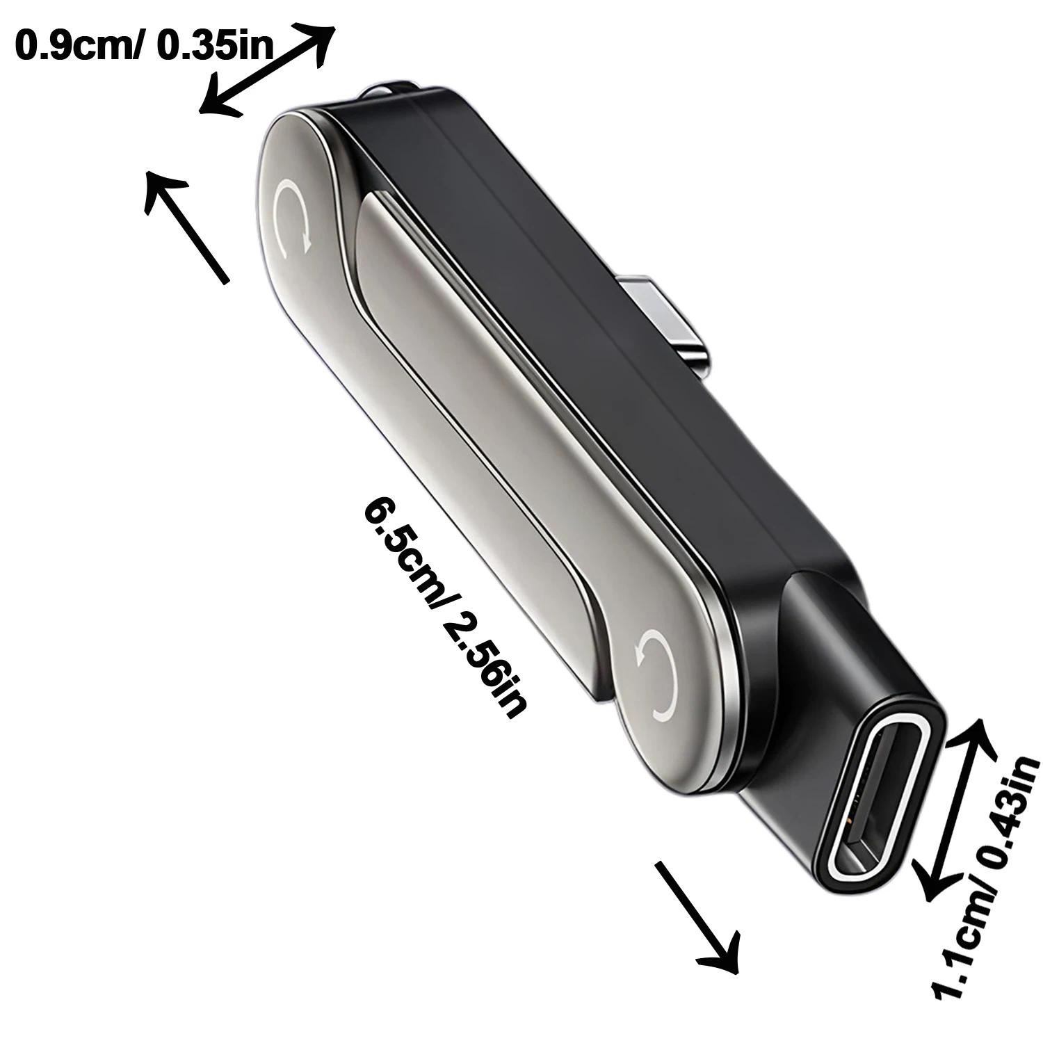 240W Type C to USB-C OTG Adapter Fast Charging Converter with Foldable Phone Stand