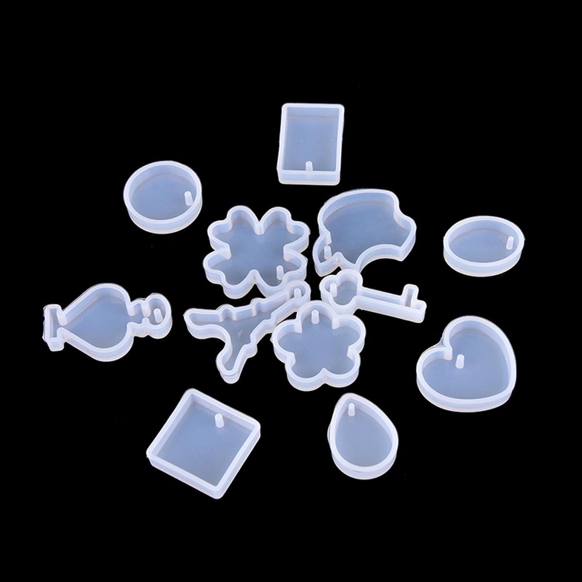 12Pcs/Set Holes Key Waterdrop Silicon Mold Mould Resin Jewelry Making DIY Craft