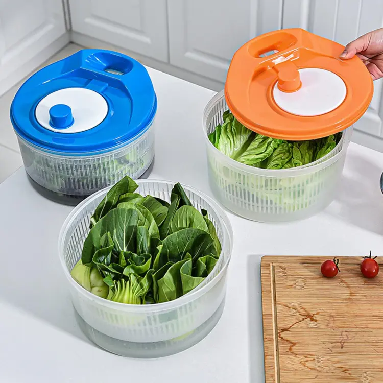 Press-type Vegetable Dehydrator Manual Vegetable Dryer Salad Spinner Drain  Storage Basket Fruits Home Fruit Cleaning Drying Tool