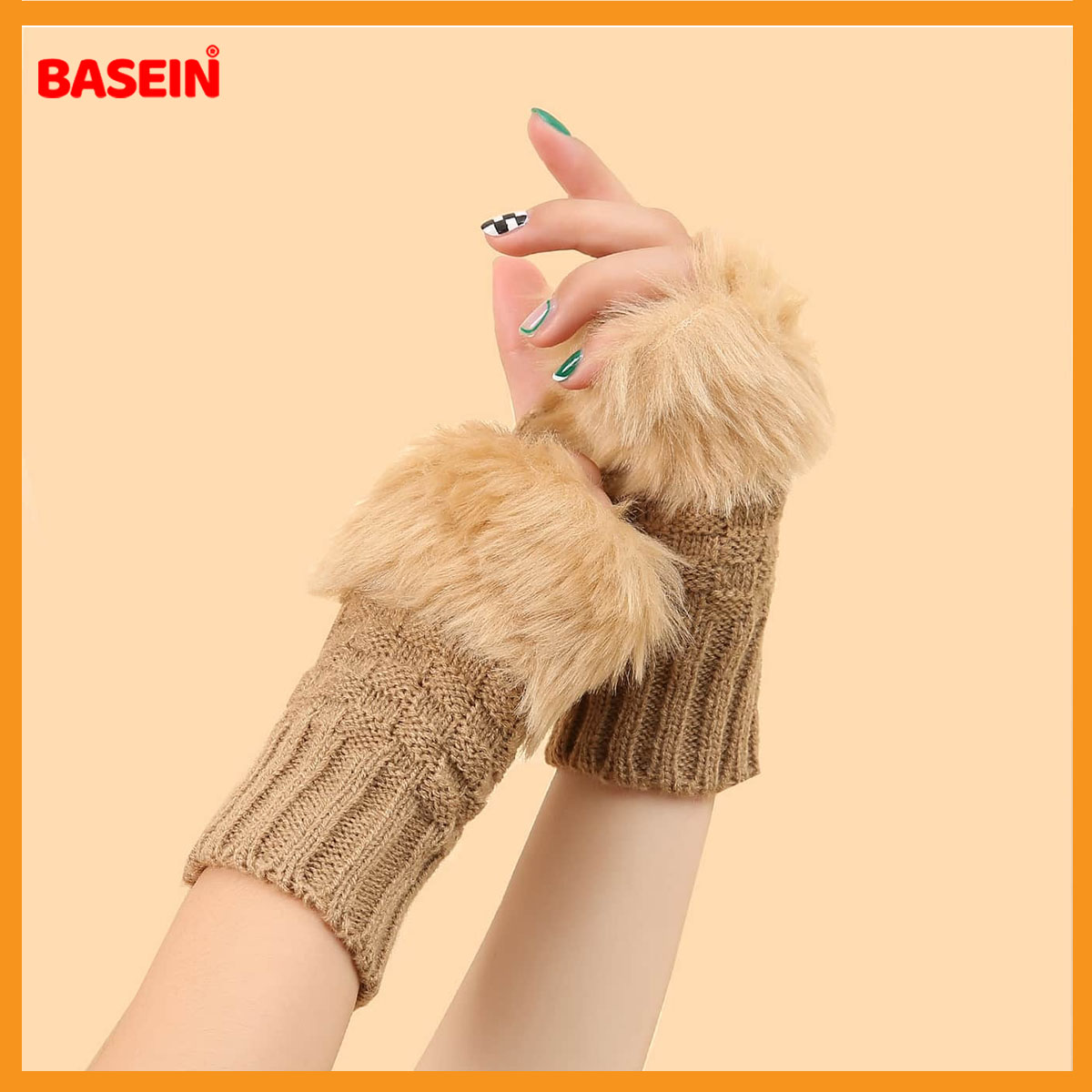 Women Gloves Plush Faux Knitting Wool Keep Warm Fashion Short Mitten Fingerless Girl Half Finger Winter Warm Glove