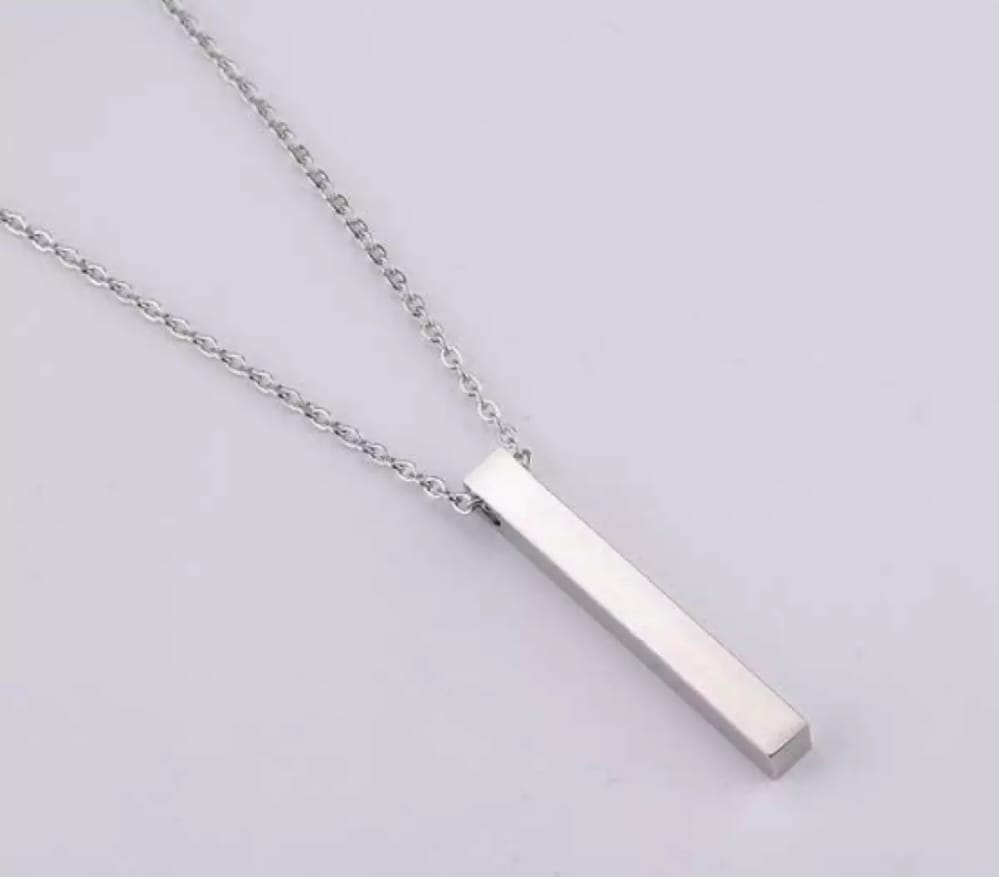Pure Stainless Steel Vertical Bar Necklace/Locket/Chain for Girls/Women