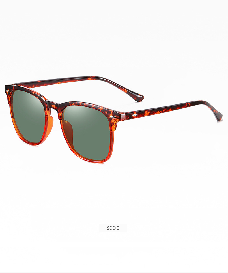 Classic Semi-Rimless Sunglasses Men's Women Square Polarized Sun