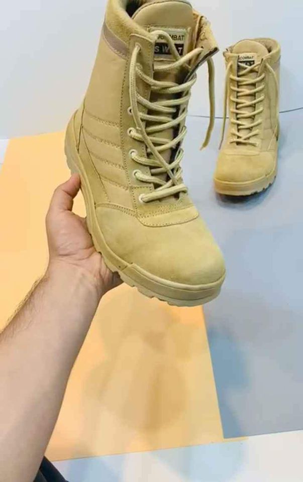 Mens Military Tactical Work Boots with Side Zipper and Ankle-High Protection
