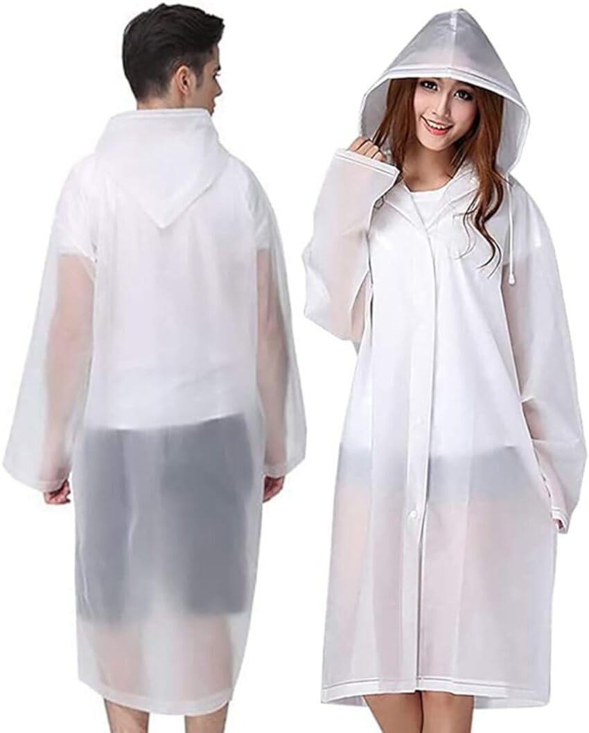 EVA Waterproof Unisex Rain Coat Hooded Full Sleeves Outdoor Men, Women, Boys & Girls Rainwear Poncho Raincoat for Camping, Hiking & Travelling