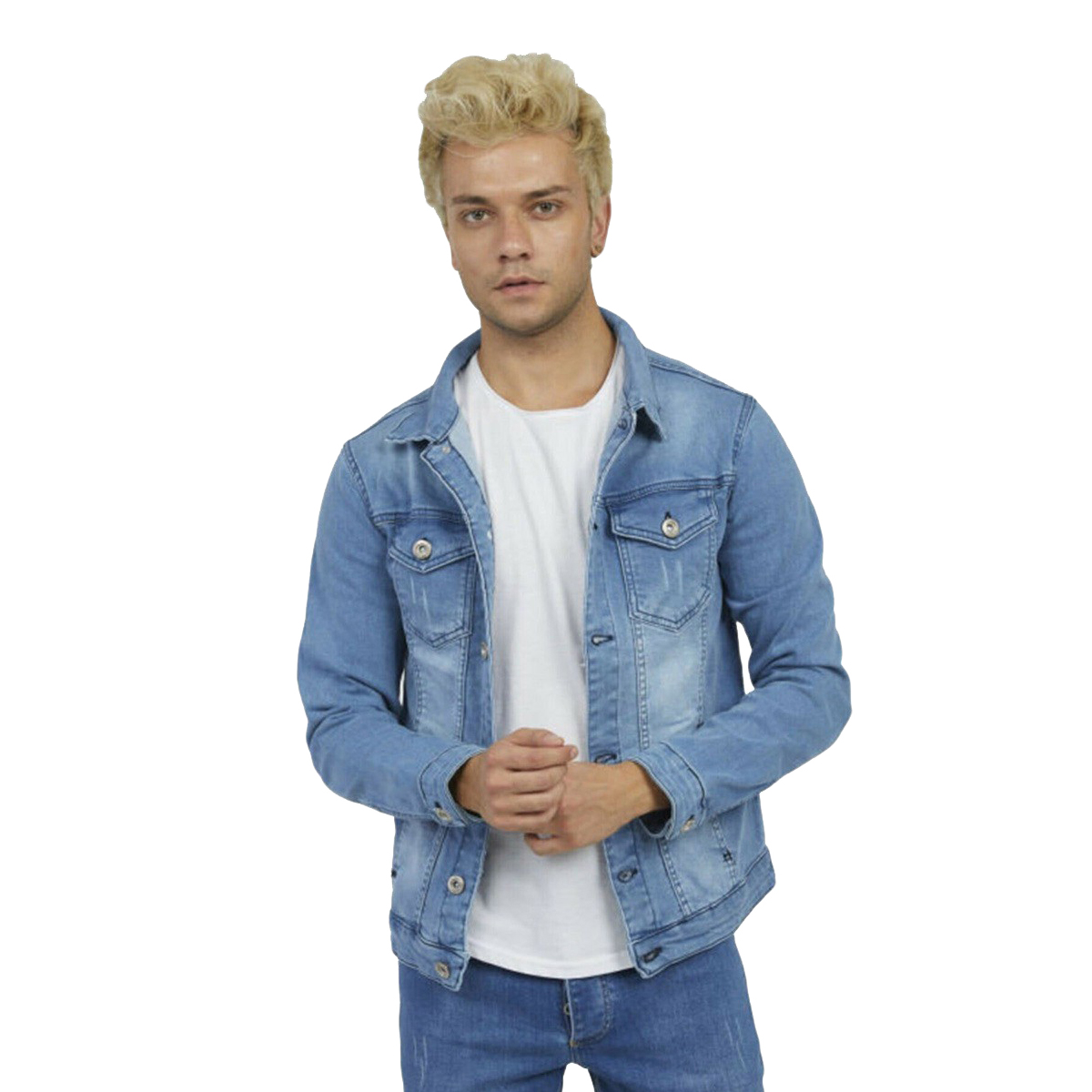 Men's Denim Jacket Lycra Best Quality By FlashStores - Premium quality Lycra Denim Jacket front pocket