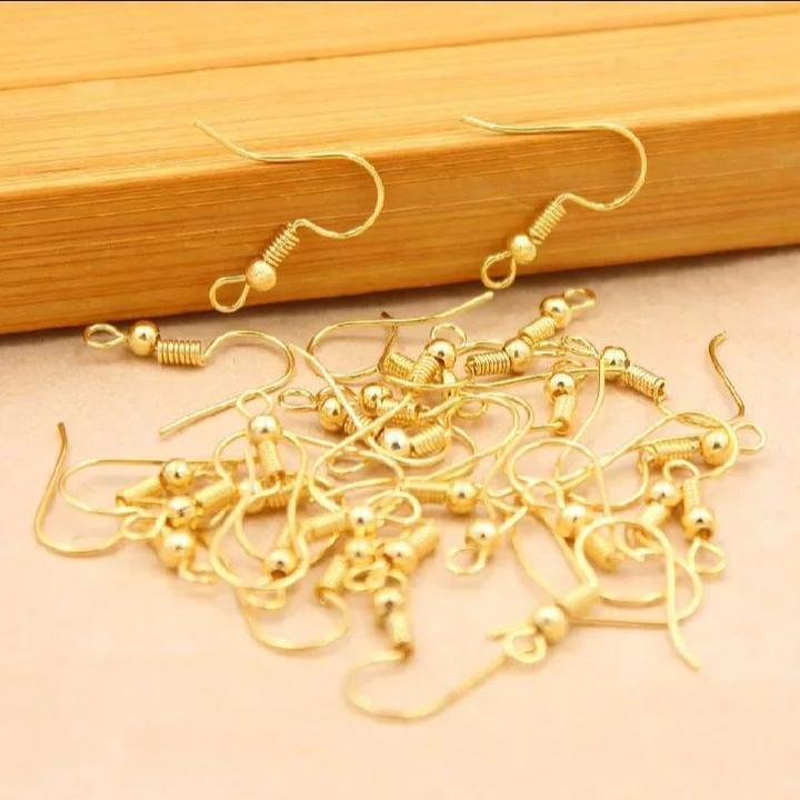 Premium Silver/Golden Earring Hooks – Crafting & Jewellery Making Supplies (50/100 Pcs)