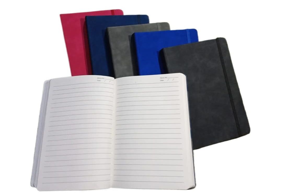 A5 Professional Notebook with Elastic Band Closure, 384 Double-Sided Pages - Imported PU Leather Elastic Strip Diary for Business Meetings and Academic Use - 70gm Paper