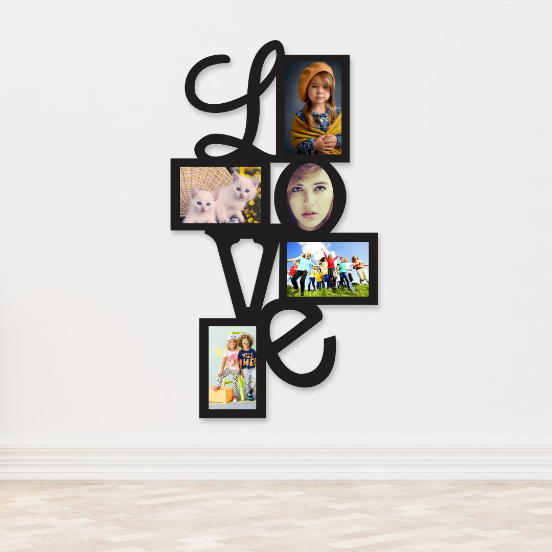 Family Wall Clock with Frames Stylish Quartz Decoration for Home and Office