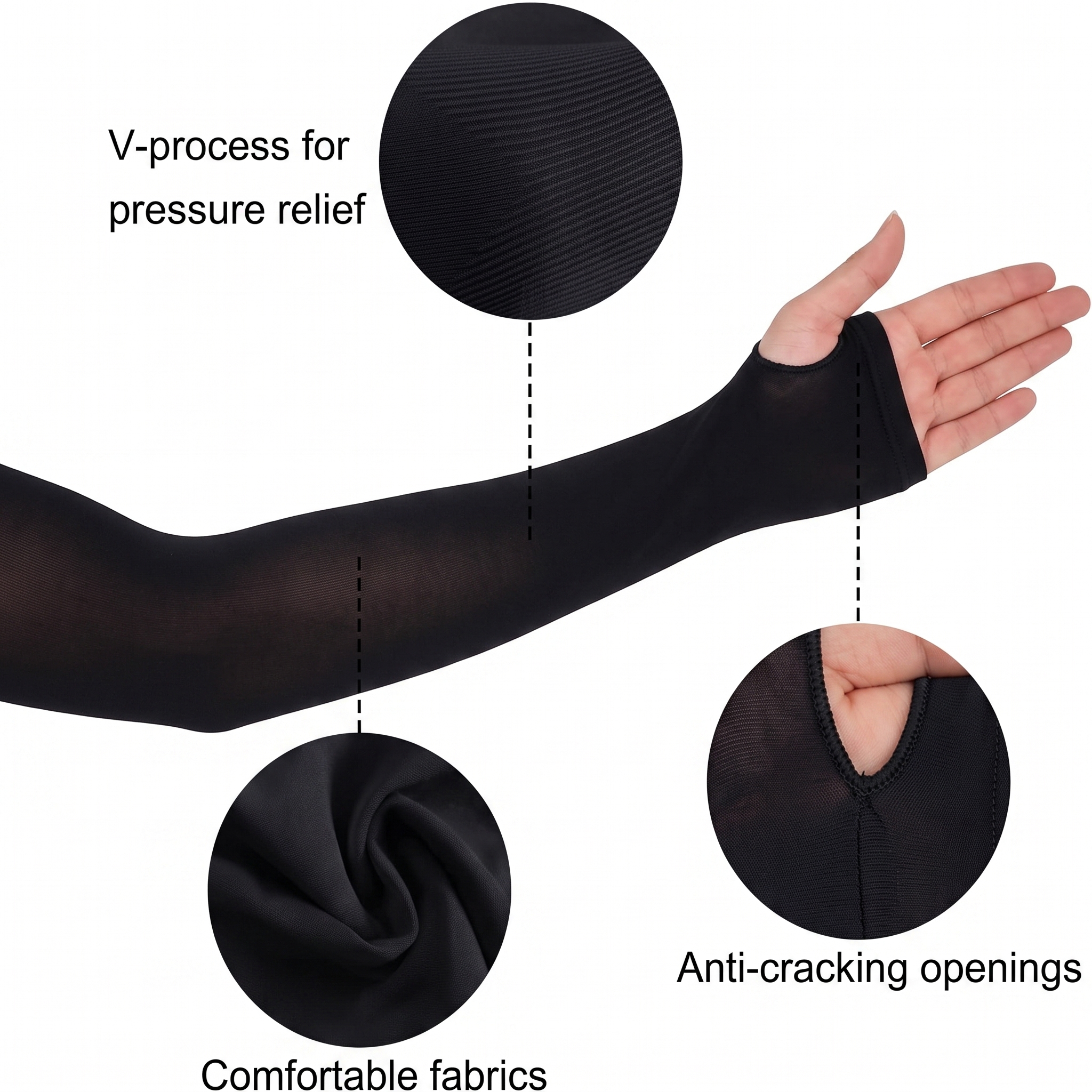 Code Sleeves For Arms For Girls | Thumb Hole UV Protection Cooling Arm Sleeves Stretchable Summer Outdoor Wear
