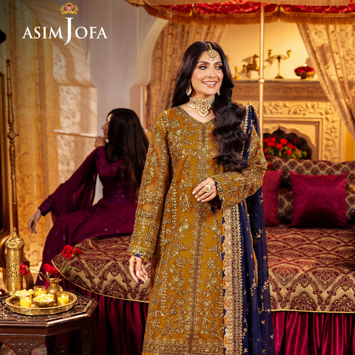 Asim Jofa Organza Fancy 3 Piece Suit for Girls -  AJ22KF AJKF-05