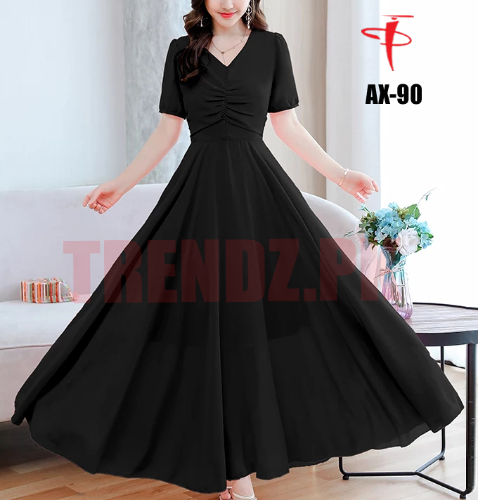 TRENDZ FASHION Swing Cocktail Wool Peach Material Stylish Maxi For Ladies AX-90