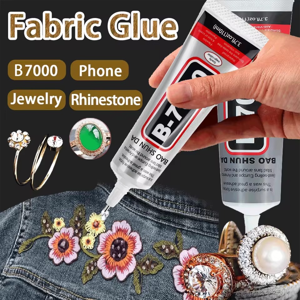 B7000 Multi-Purpose Transparent Glue for Jewelry Making & Clothing (50ml / 110ml) - Waterproof Strong Liquid Adhesive for Rhinestones, Beads, Fabric, Crystals & DIY Crafts
