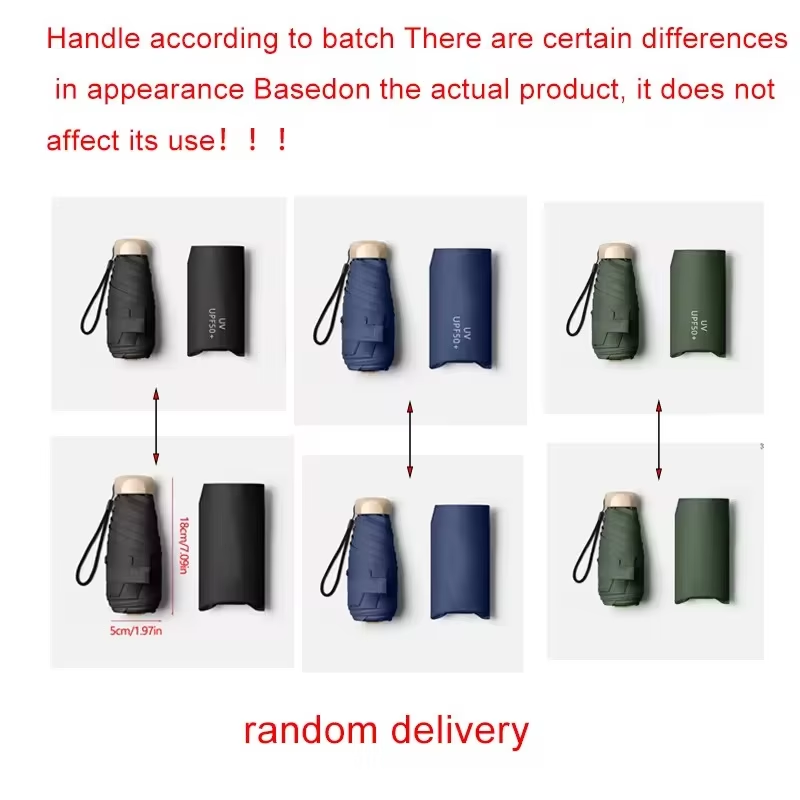Mini pocket umbrella for rain, folding vinyl umbrella with UV ultraviolet protection, pocket sunshade, capsule - Lite Green