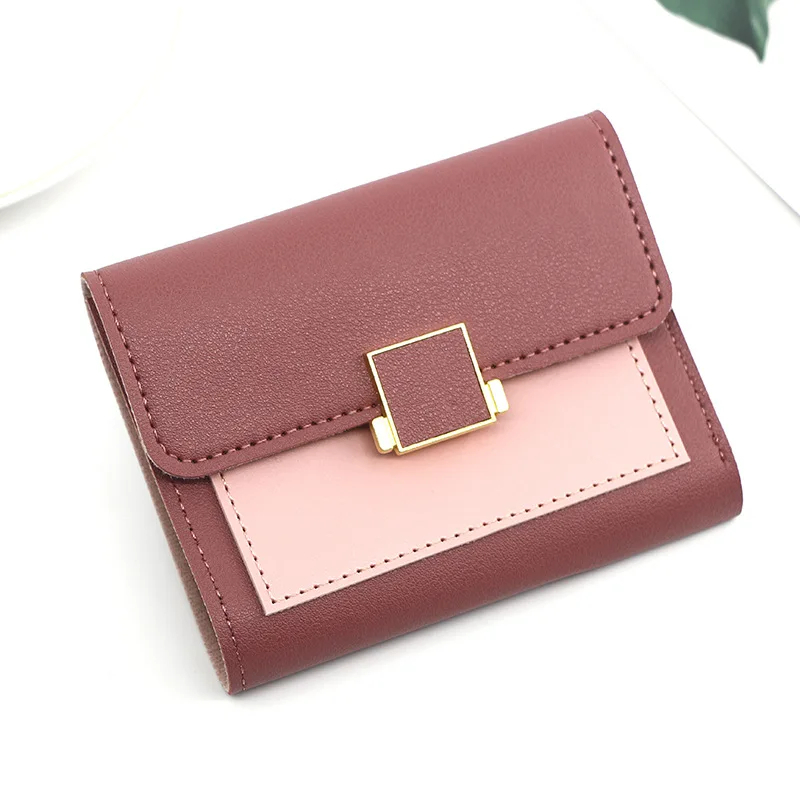Minimalist Trifold Wallet for Women with Cardholder and Snap Closure