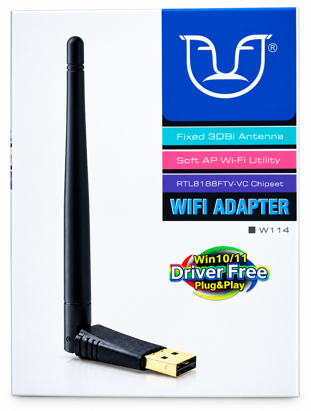 USB WiFi Adapter 300Mbps Wireless WiFi Receiver 2.4GHz with Antenna for PC Laptop Desktop Computer