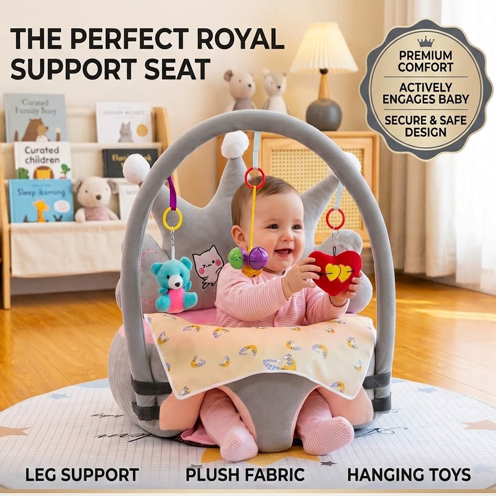 New Comfortable Toddler Booster Seat with Soft Plush Cushion, Padded Support for Learning to Sit, Washable Activity Center for Ages 4 to 12 Months