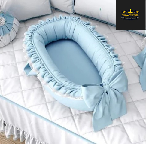 Crownstage Premium Soft Cotton Baby Nest | Cozy Breathable Newborn Bedding | Safe & Comfortable Infant Sleeping Nest | Unisex Nursery Bedding