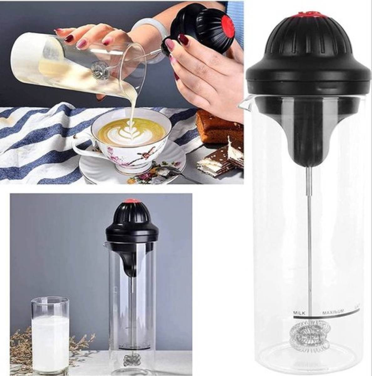 Milk Frother Electric Foamer Coffee Foam Maker Milk Shake Mixer Battery