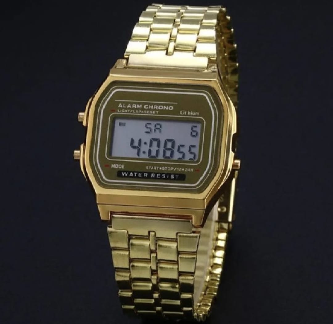 Black Silver Gold Mega Deal Men's Gift Luxury Digital Vintage Stainless Steel And Silicon Strap Wrist Watch Men's Business Watch Gift For Family & Friends