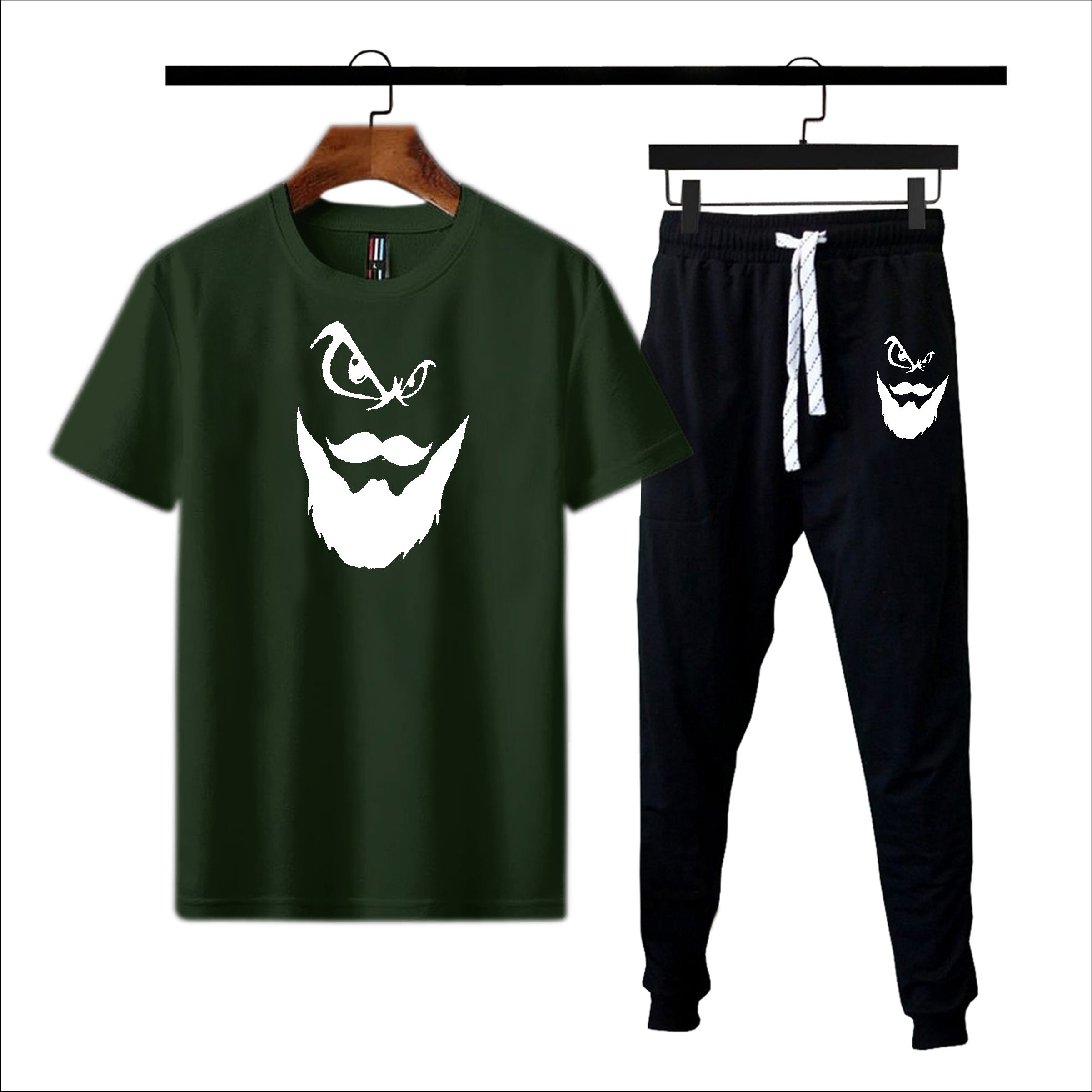Beard printed Summer Tracksuit For Men & Boys - Soft and Comfortable Fabric T Shirt & Trouser Printed Tracksuit premium quality