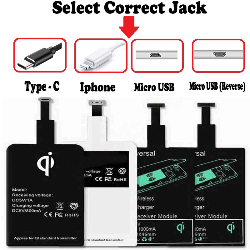 Universal  USB Lightning Wireless Charging Receiver Module Mobile Wireless Charging Converter Module Wireless Charging Receiver Adapter Qi Wireless Charging Receiver Chip Module Adapter Wireless Charger Converter Adapter Mobile Gadgets