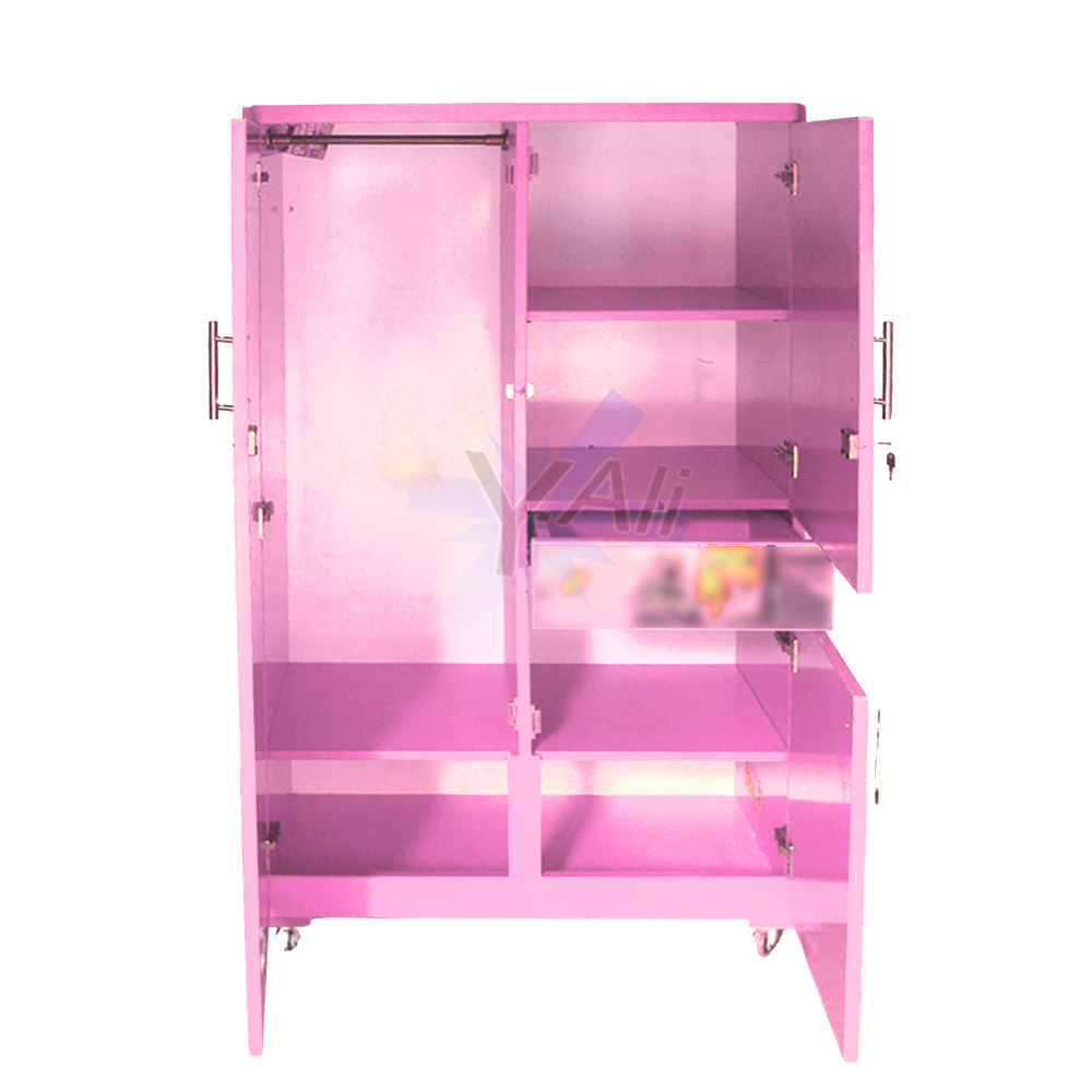 D8 feet Wooden cat theme cupboard For kids pink- Wardrobe almari