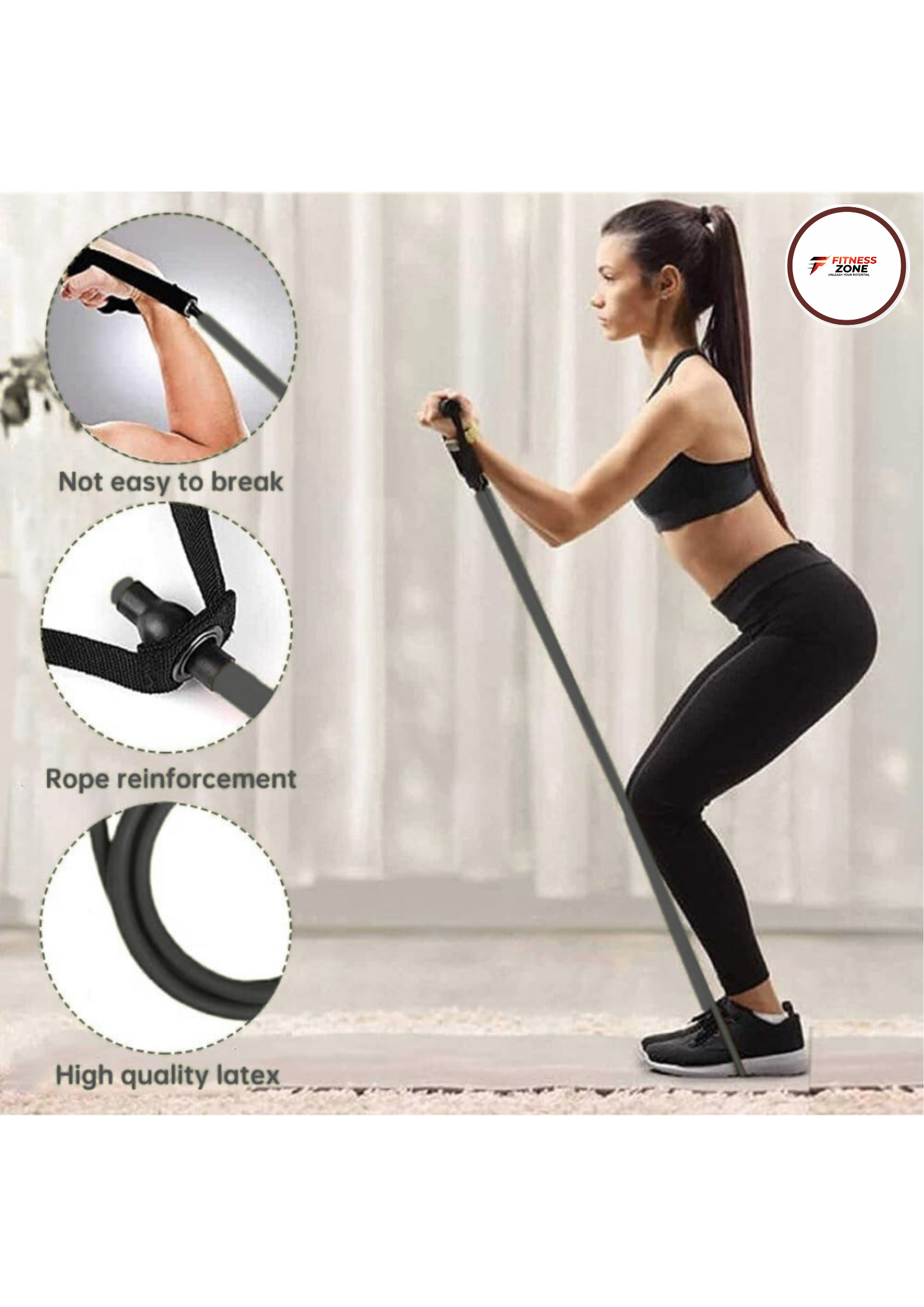 Resistance Band Single Loop Pull Rope – Latex Elastic Tube Exercise Band for Home Workout, Strength Training & Stretching