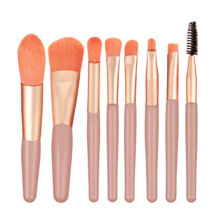 8Pcs Mini Size Makeup Brushes Pcs Mini Travel Portable Soft Makeup Brushes Set Eye Shadow Foundation Powder Eyelash Lip Concealer Blush Make Up Brush Set