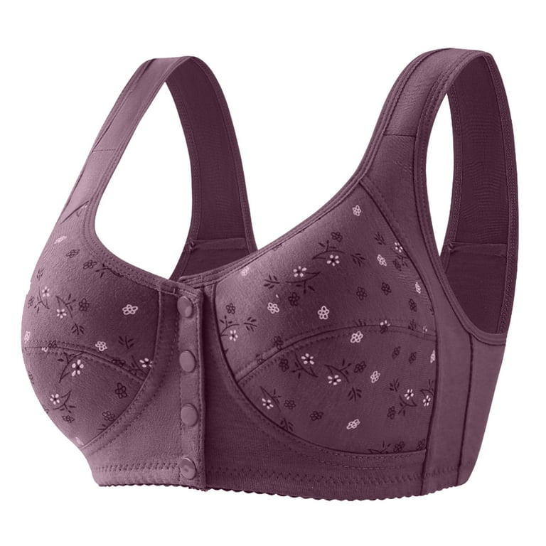 Breathable Seamless 3-Button Front Opening Nursing Bra for Maternity Support