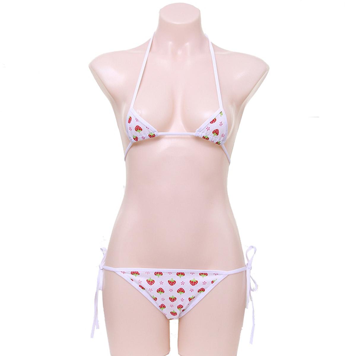 Sexy Lingerie Women's Lingerie Set Micro Bra Bikini Vest Panties Strawberry  Bra Thong Underwear
