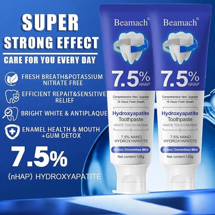 7.5% Hydroxyapatite Toothpaste 80g | Sensitive Teeth Toothpaste | Enamel Care & Fresh Mint | Daily Oral Care