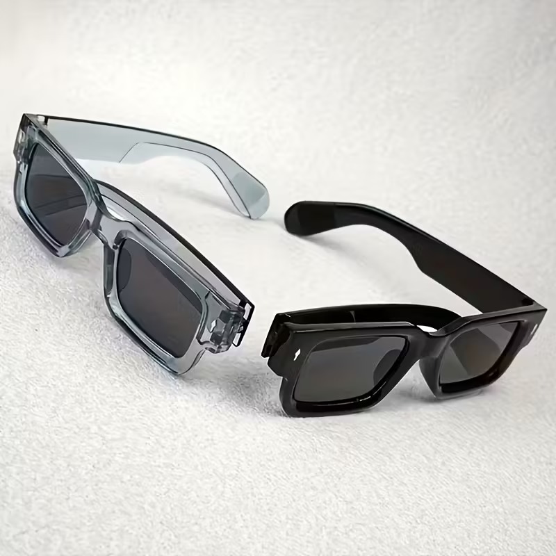 Men's Square Casual Fashion Glasses, Vintage Thick Frame Party Style