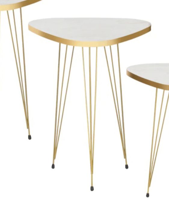 MDF Wood Round Coffee table With metal stand/Side table/ Nesting end table / round coffee table/coffee Table/ Table for Home decor ,living room and for bed side