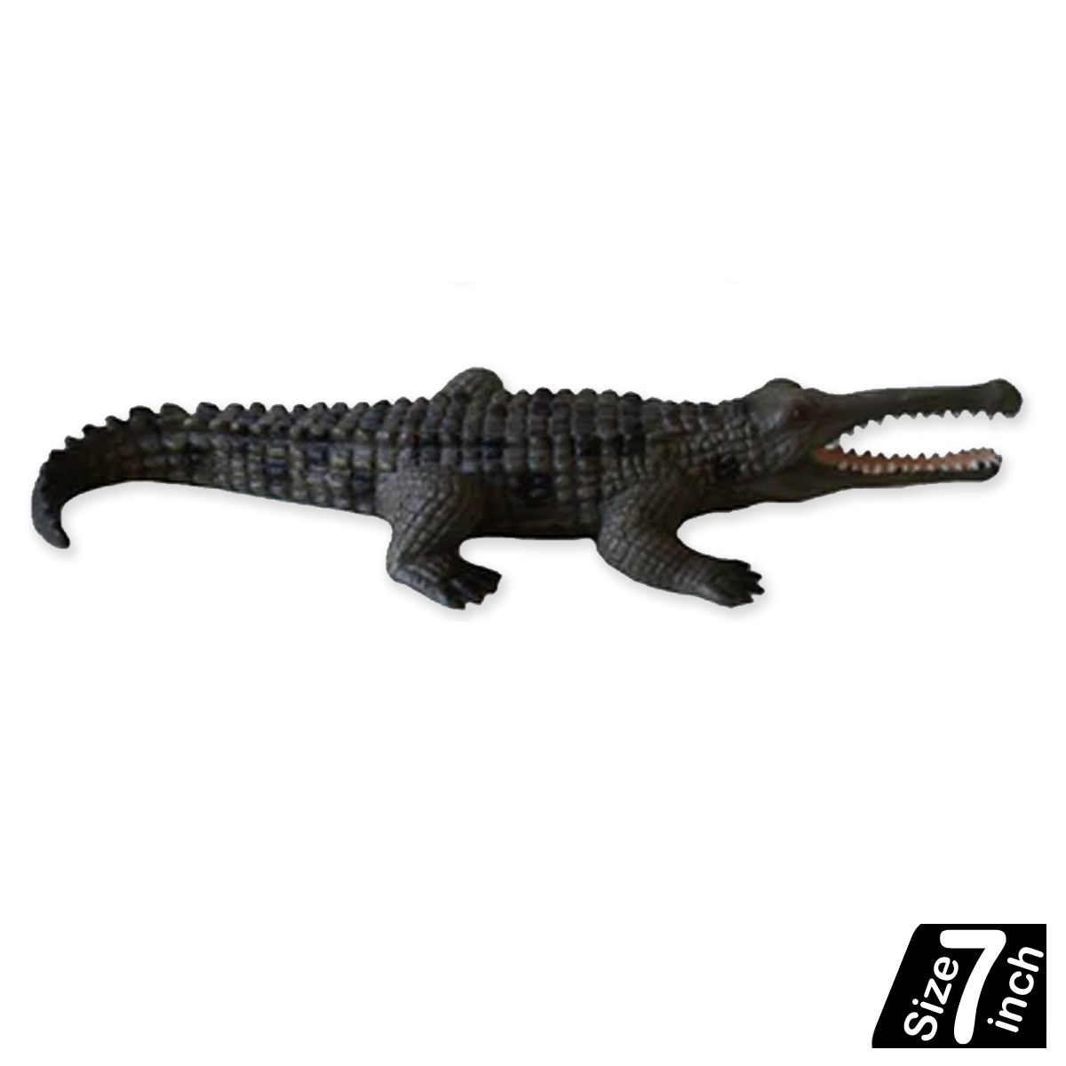 7 Inch Crocodile Toy Realistic Alligator Toys For Kids Boys Girls - Soft Rubber Wild Animal Zoo Jungle Action Figures