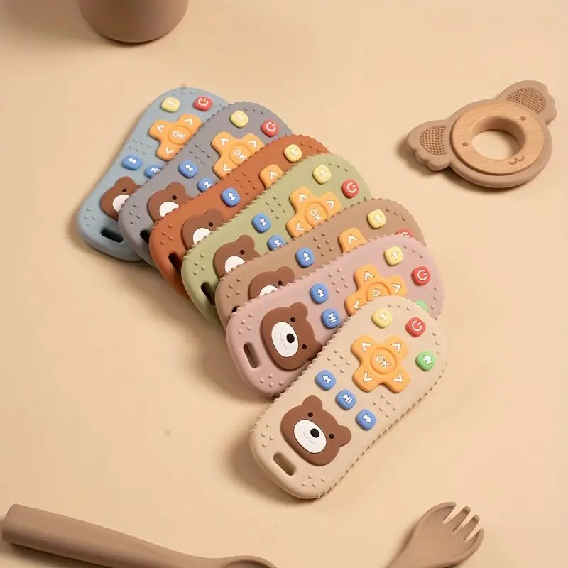 1/3 Pcs Children Teething Remote Control Silicone Material Baby Teething Toys Simulation Remote Control Toys Teething Teether Chewing Toy Sensory Baby