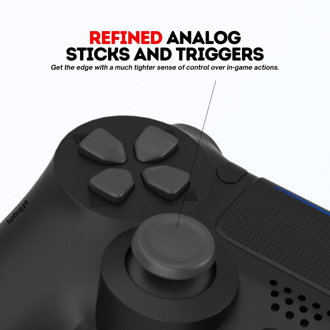 {High-Quality} DualShock 4 Wireless PS4 Controller ~ Bluetooth PlayStation 4 Controller ~ JoyStick JoyPad GamePad Remote Gaming Controller for PS4, PC, Laptop, Computer, Mobile, Android TV Box, Windows 7/8/10/11 XP & Vista, Android ~ By FunBug