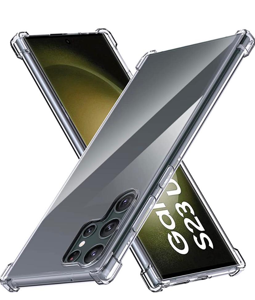Samsung S23 Ultra Back Cover Transparent Soft Bumper Clear 6D Silicon Jelly Back Case Imported