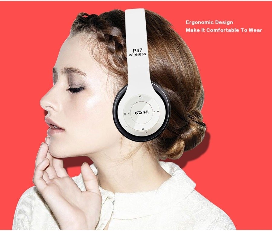 Special Edition P47 Headphone with Pop Window Over The Ear Wireless Bluetooth Headphone Support Sd Card use