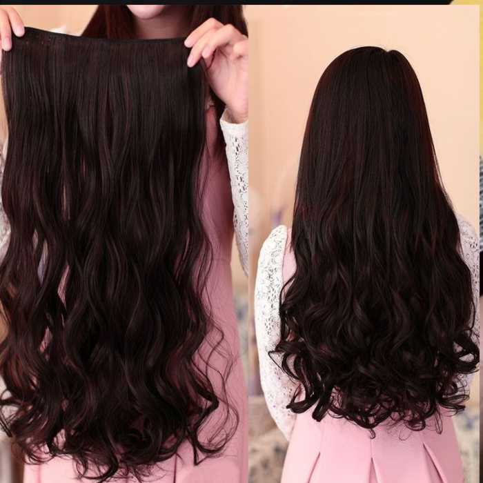 Ladies Hair Wig Extension 5 clips in curly Style