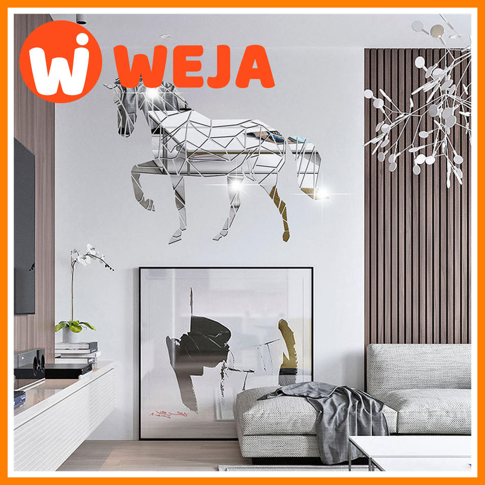 Diy Acrylic Art Sticker Horse Shaped Mirror Surface Wall Collage Home