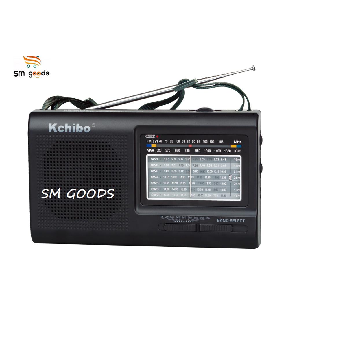 KCHIBO Portable 9 Band World Receiver Radio FM (TV1)/MW/SW1-7
