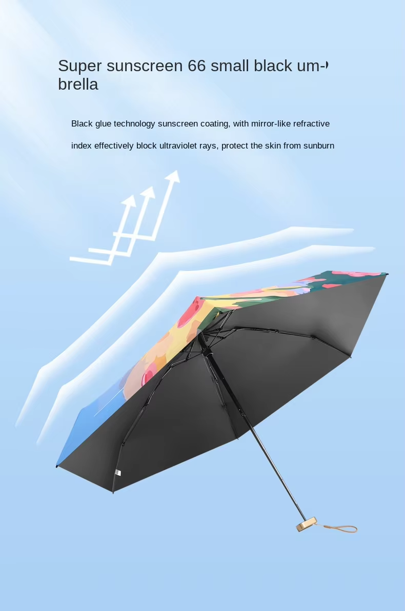 Mini pocket umbrella for rain, folding vinyl umbrella with UV ultraviolet protection, pocket sunshade, capsule - Lite Green