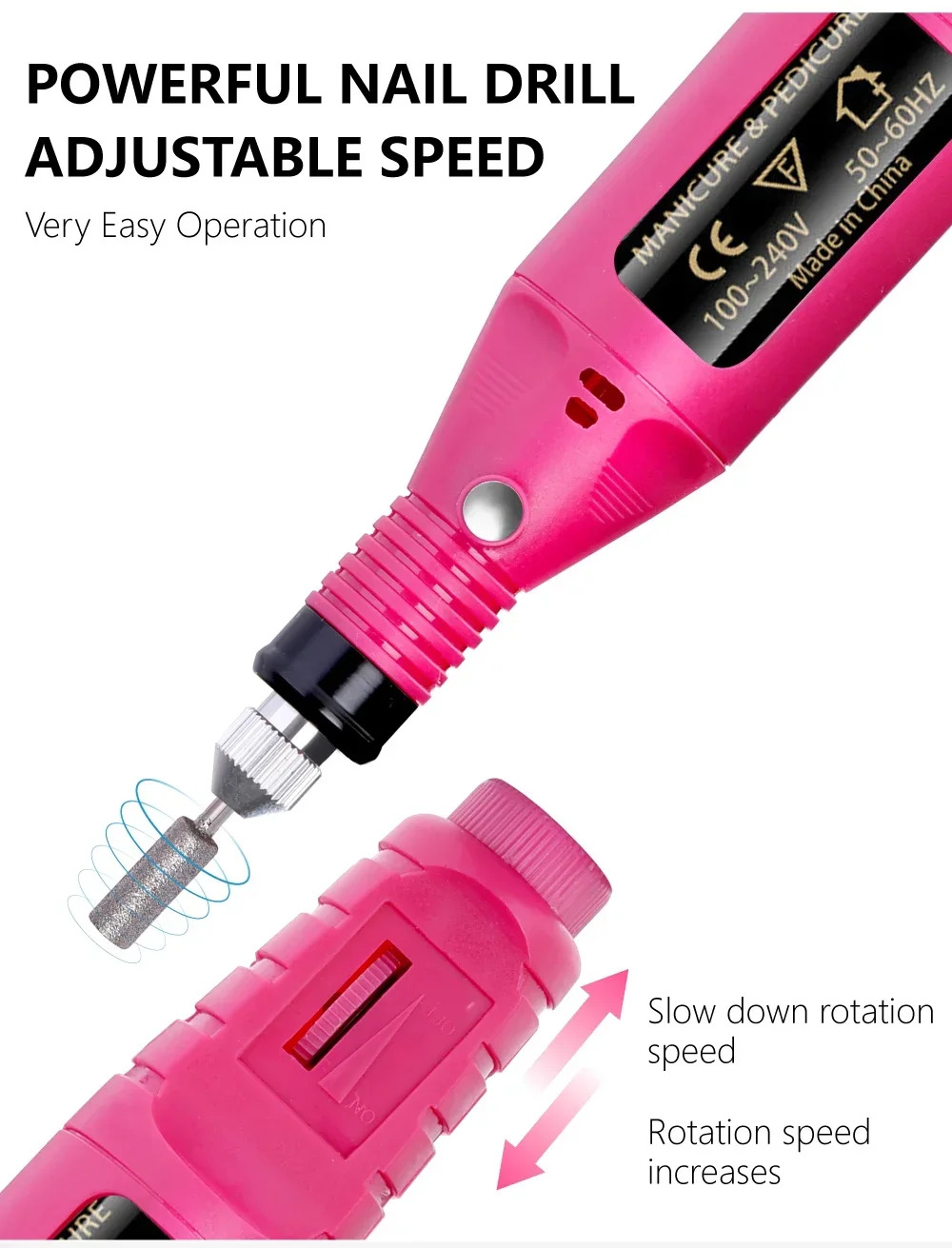 TYMO Strong Electric Nail Sander Nail Drill Machine Grinding Equipment Milling Cutter For Manicure Pedicure Polishing Tools