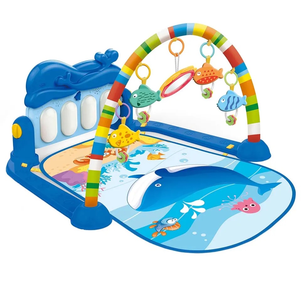 Musical Baby Play Mat with Piano & Lights  Kids Activity Play Gym Mat with Fence