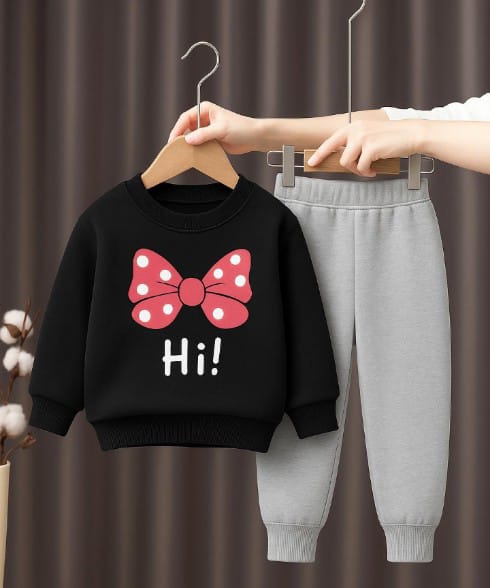 Sweat Shirt and Trouser Pajama in Fleece Fabric – Cozy Winter Outfit for Kids (Boys & Girls)