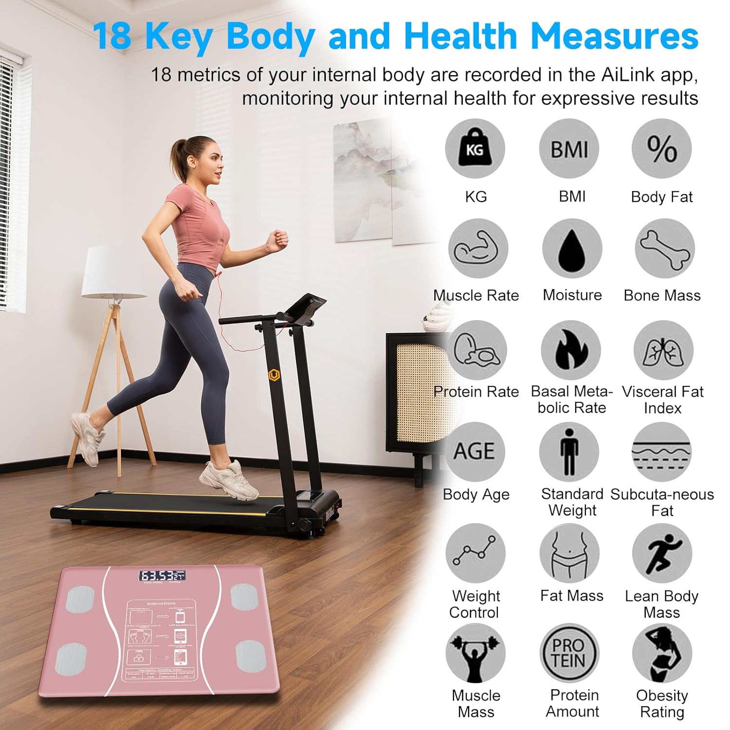 Upto 180kg Bluetooth Weight Machine With App - Smart Digital Body Weight Scale With Bluetooth Weighing Scale App & LED Digital Display - Accurate Body Fat & BMI Measurement Through App - Weighing Machine & Weighing Scale For Household Use