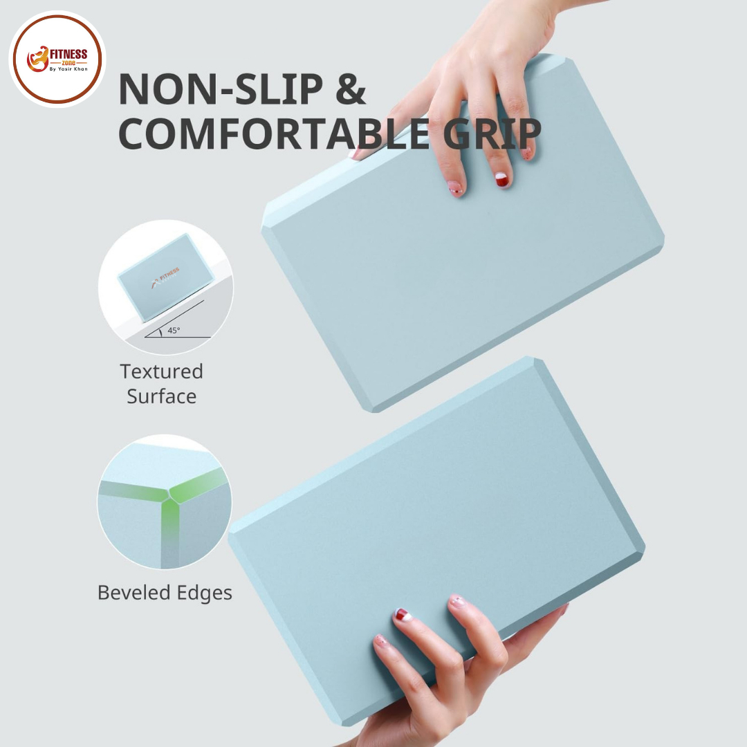 High Density EVA Foam Yoga Block – Non-Slip Support Brick for Posture Alignment & Balance Stability (Single/Pair)