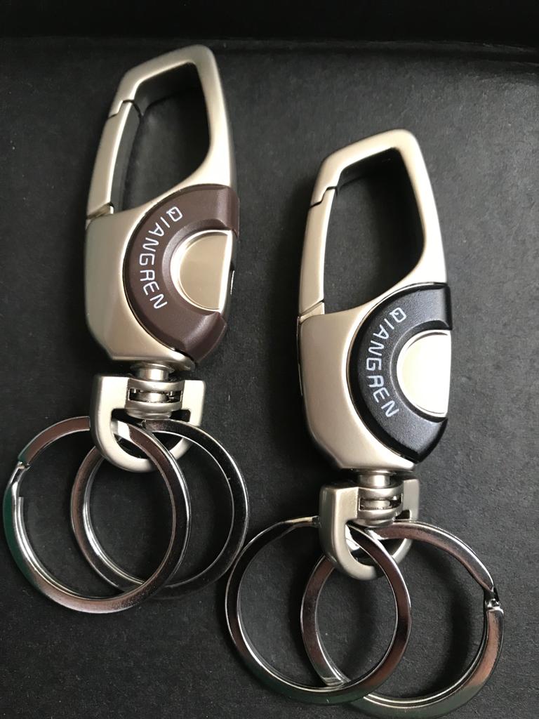 Dual ring Metal Keychain I Modern Looking Metal Key-ring I  Suzuki/Toyota/Honda ideal Key-holder I Travel keychain I Hook Keychain I  Double Keyrings