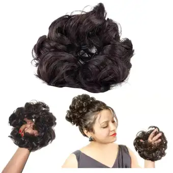 Hair Bun Rubber Elastic Flexi All Purpose Use Bun Brown Buy