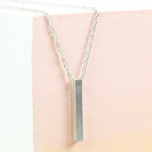 Silver Pure Stainless Steel Bar/Rectangular Chain Locket/Necklace/Pendant for Girls/Women